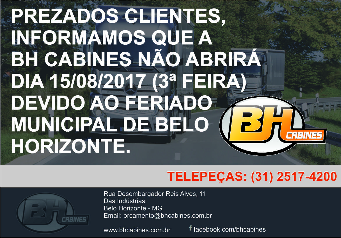 FERIADO AGOSTO – BH Cabines